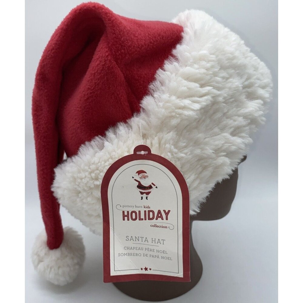 Pottery Barn Rian Christmas Santa Hat Monogrammed Red White Xmas Holiday Party